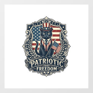 Patriotic Black Cat Vector Graphic Tee (2)_1 Window Cling