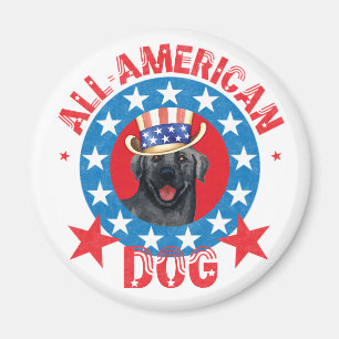 Patriotic Black Lab Magnet