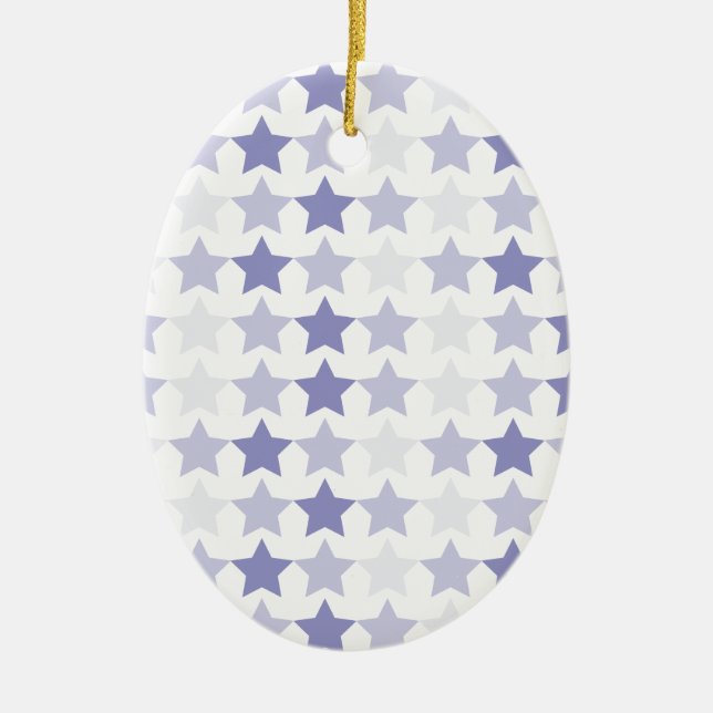 Patriotic Blue Ombre Stars Ceramic Tree Decoration (Front)