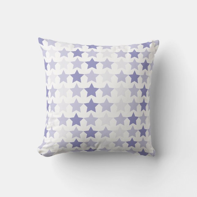 Patriotic Blue Ombre Stars Cushion (Front)