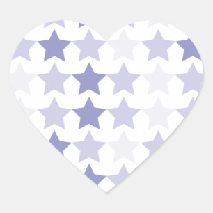 Patriotic Blue Ombre Stars Heart Sticker