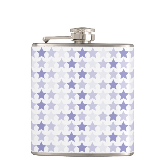 Patriotic Blue Ombre Stars Hip Flask (Front)