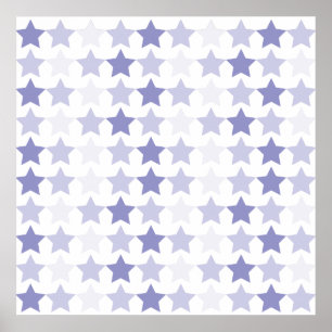 Patriotic Blue Ombre Stars Poster