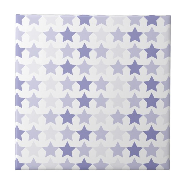 Patriotic Blue Ombre Stars Tile (Front)