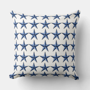 Patriotic Blue Stars on White Field Accent Pillow