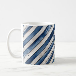 Patriotic Blue Stripe Wood Coffee Mug