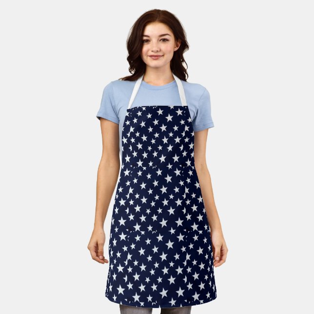 Patriotic. Blue with Stars Apron (Worn)