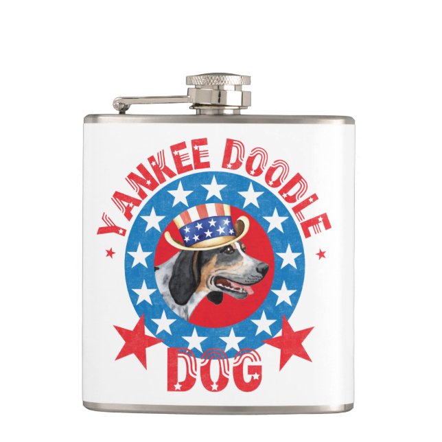 Patriotic Bluetick Hip Flask (Front)