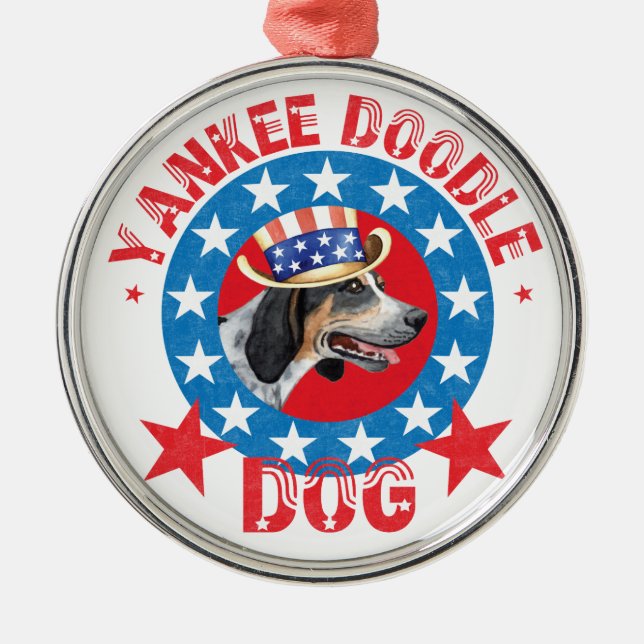 Patriotic Bluetick Metal Tree Decoration (Front)