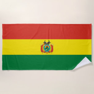 Patriotic Bolivia Flag Beach Towel