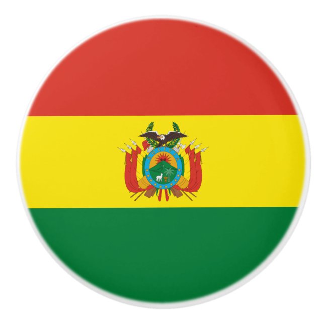 Patriotic Bolivia Flag Ceramic Knob (Front)