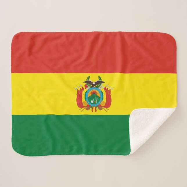 Patriotic Bolivia Flag Sherpa Blanket (Front (Horizontal))