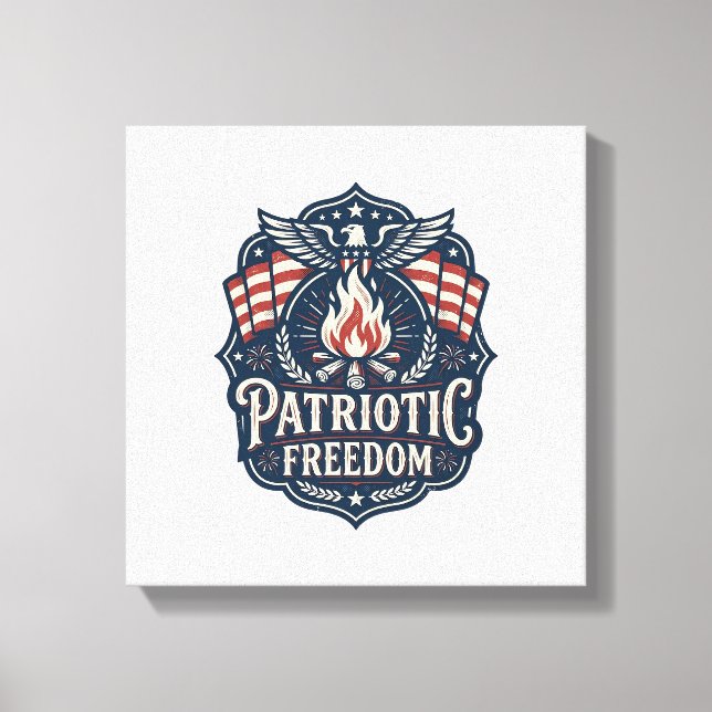 Patriotic Bonfire Night Vector Graphic Tee_1 Canvas Print (Front)