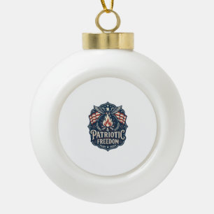 Patriotic Bonfire Night Vector Graphic Tee_1 Ceramic Ball Christmas Ornament