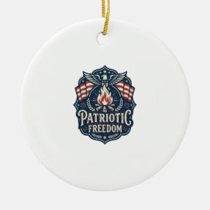 Patriotic Bonfire Night Vector Graphic Tee_1 Ceramic Tree Decoration