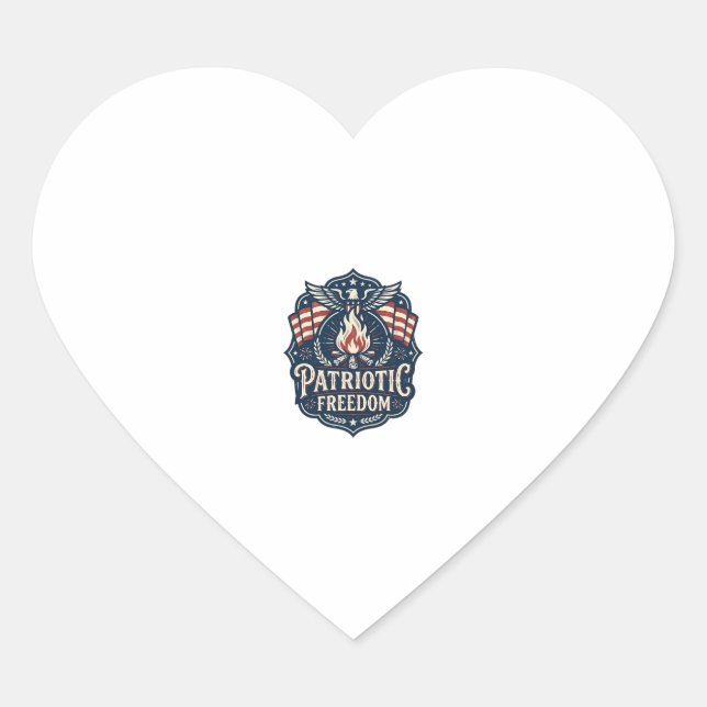 Patriotic Bonfire Night Vector Graphic Tee_1 Heart Sticker (Front)