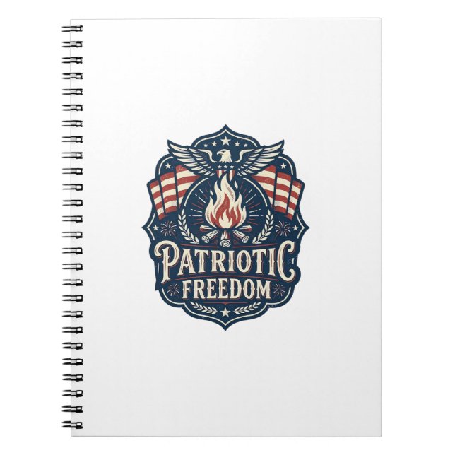 Patriotic Bonfire Night Vector Graphic Tee_1 Notebook (Front)