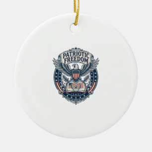 Patriotic Book Club Vector Graphic Tee (2) Ceramic Tree Decoration