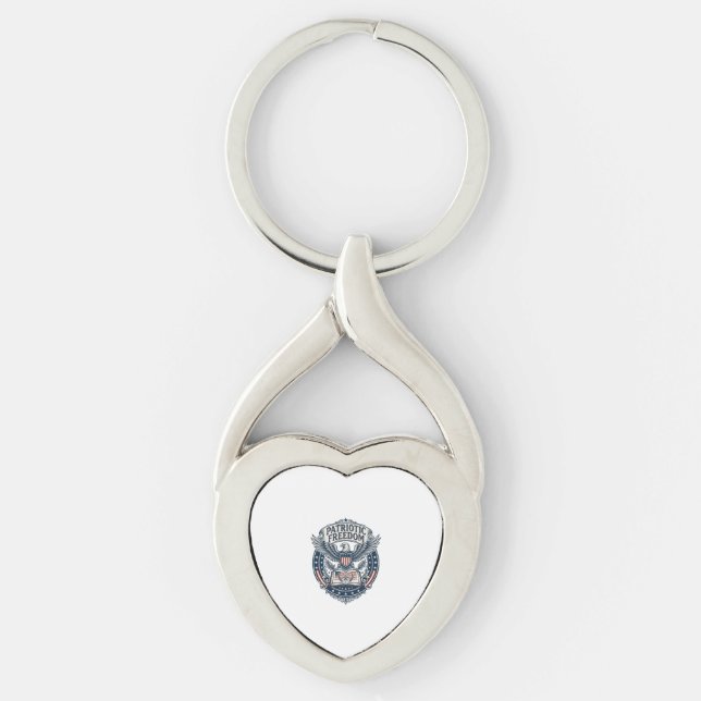 Patriotic Book Club Vector Graphic Tee (2) Key Ring (Front)