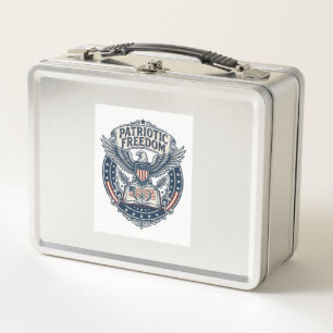 Patriotic Book Club Vector Graphic Tee (2) Metal Lunch Box