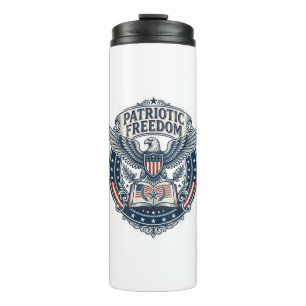 Patriotic Book Club Vector Graphic Tee (2) Thermal Tumbler