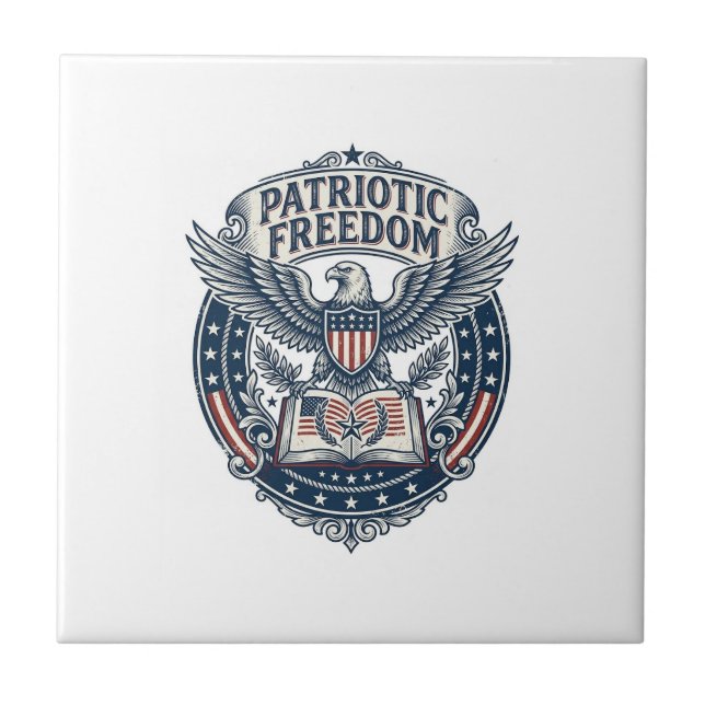 Patriotic Book Club Vector Graphic Tee (2) Tile (Front)