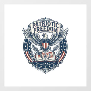 Patriotic Book Club Vector Graphic Tee (2) Window Cling