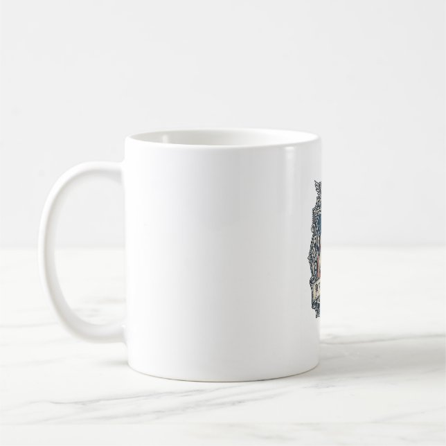 Patriotic Book Club Vector Graphic Tee Coffee Mug (Left)