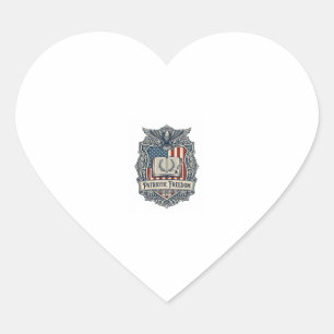 Patriotic Book Club Vector Graphic Tee Heart Sticker