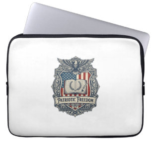 Patriotic Book Club Vector Graphic Tee Laptop Sleeve