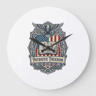 Patriotic Book Club Vector Graphic Tee Large Clock