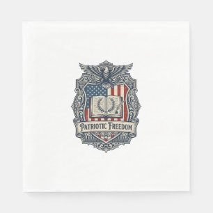 Patriotic Book Club Vector Graphic Tee Napkin