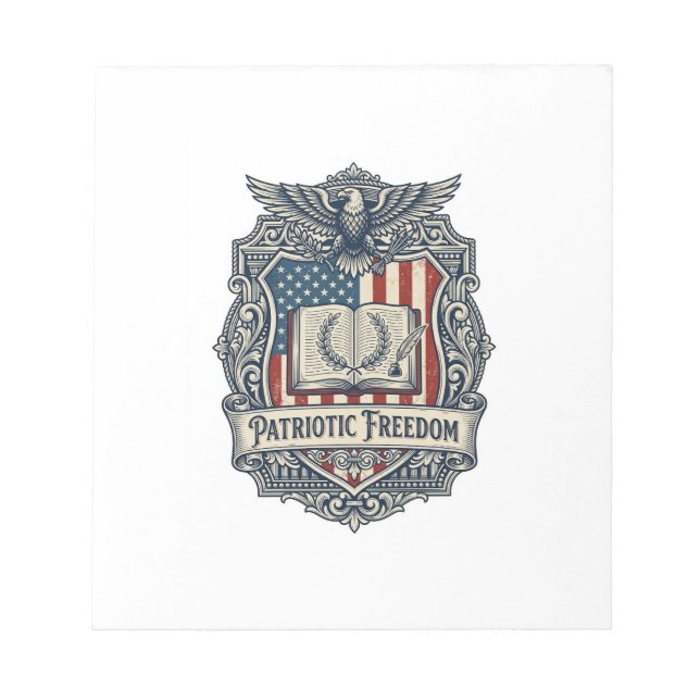 Patriotic Book Club Vector Graphic Tee Notepad (Front)