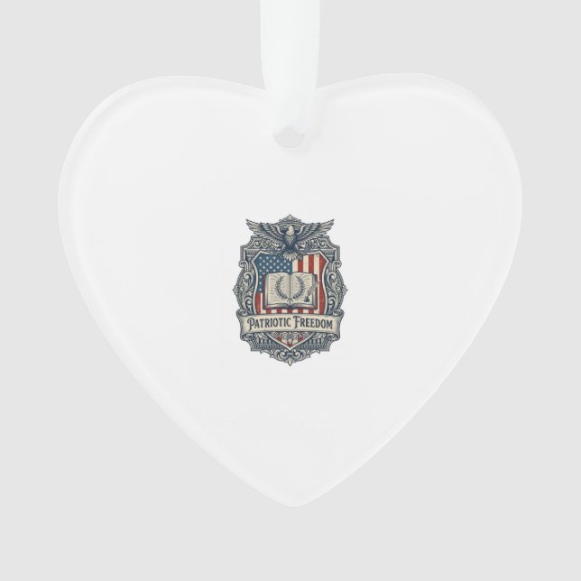 Patriotic Book Club Vector Graphic Tee Ornament (Front)