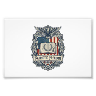 Patriotic Book Club Vector Graphic Tee Photo Print