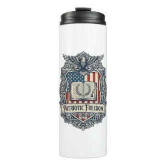Patriotic Book Club Vector Graphic Tee Thermal Tumbler