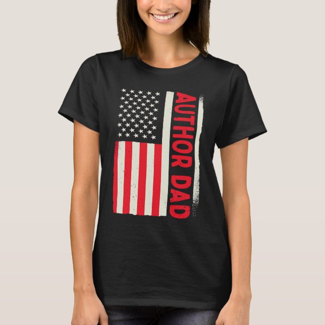 Patriotic Book Writer Writing Publisher Blogger Au T-Shirt (Front)