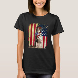 Patriotic Border Collie American Flag Usa Dog T-Shirt