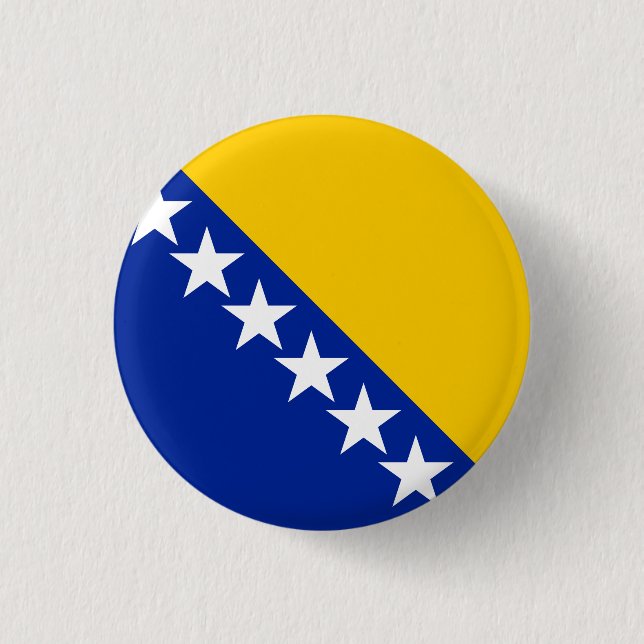 Patriotic Bosnia Herzegovina Flag 3 Cm Round Badge (Front)