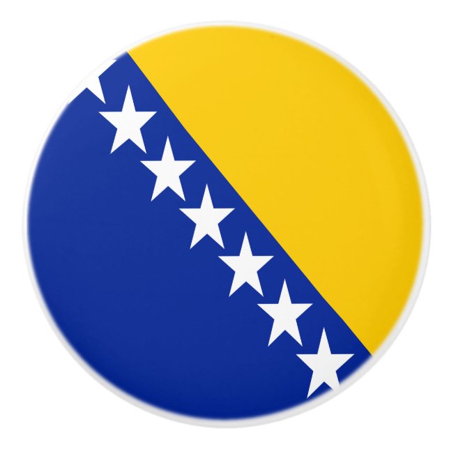 Patriotic Bosnia Herzegovina Flag Ceramic Knob (Front)