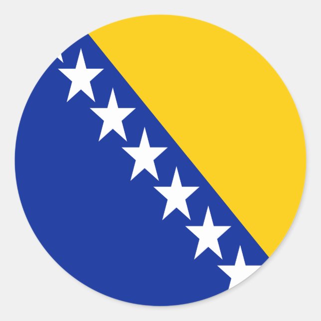 Patriotic Bosnia Herzegovina Flag Classic Round Sticker (Front)