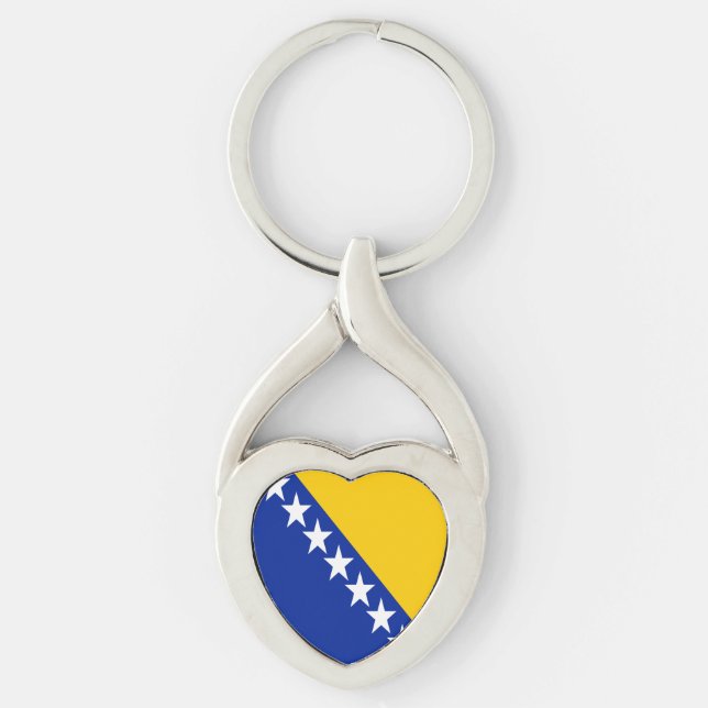 Patriotic Bosnia Herzegovina Flag Keychain (Front)