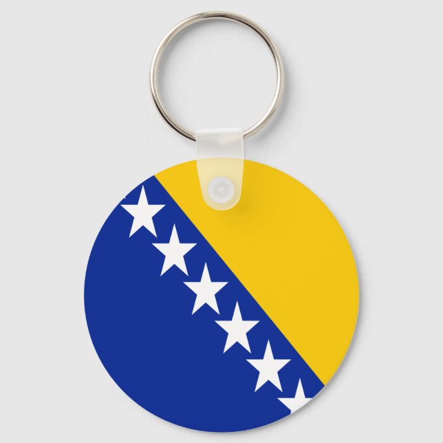 Patriotic Bosnia Herzegovina Flag Keychain (Front)