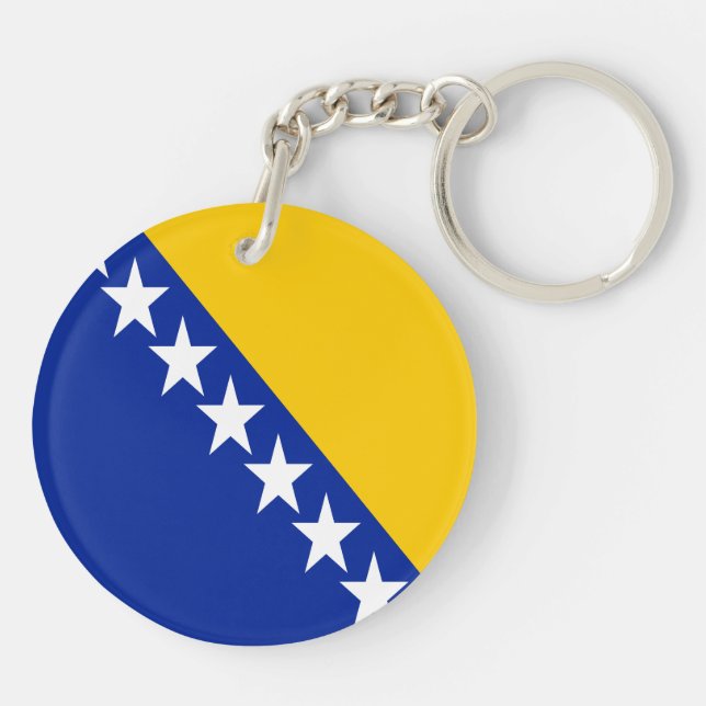 Patriotic Bosnia Herzegovina Flag Keychain (Back)