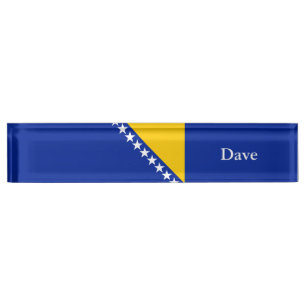 Patriotic Bosnia Herzegovina Flag Nameplate