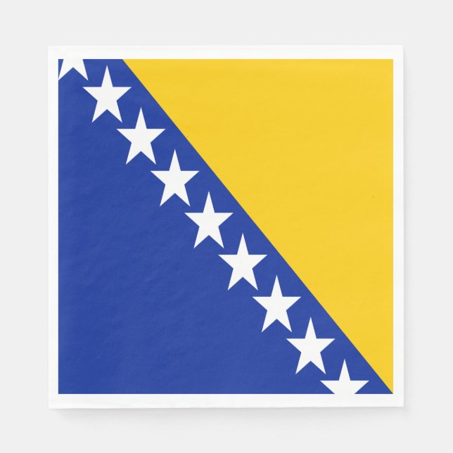 Patriotic Bosnia Herzegovina Flag Napkin (Front)