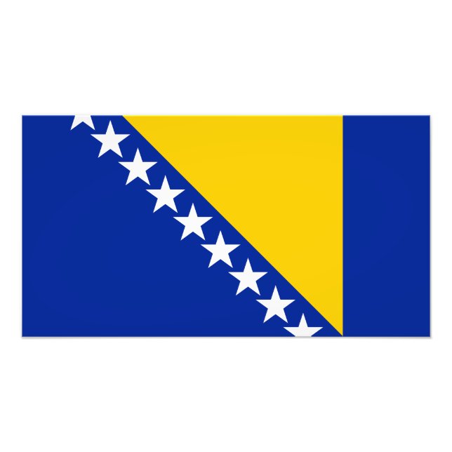Patriotic Bosnia Herzegovina Flag Photo Print (Front)