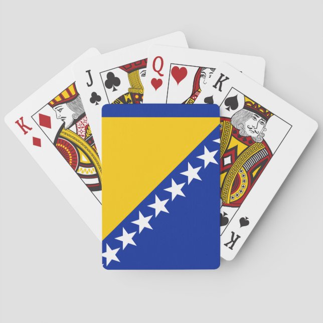 Patriotic Bosnia Herzegovina Flag Playing Cards (Back)