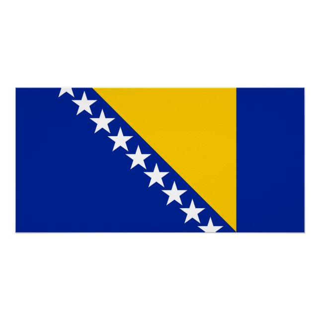 Patriotic Bosnia Herzegovina Flag Poster (Front)