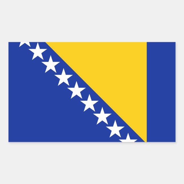 Patriotic Bosnia Herzegovina Flag Rectangular Sticker (Front)